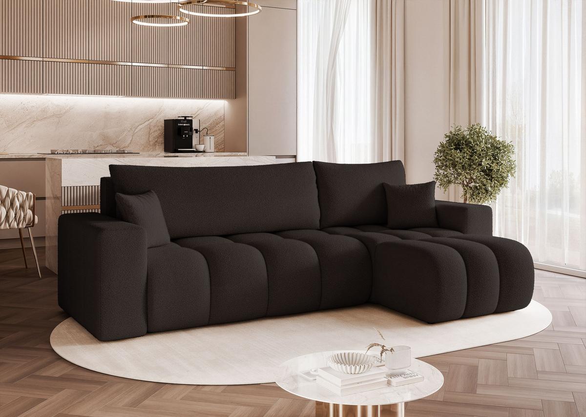 ECKSOFA OFI mit Schlaffunktion und Bettkasten Anthrazit - Anthrazit, Holzwerkstoff/Kunststoff (248/145cm) - Idohome