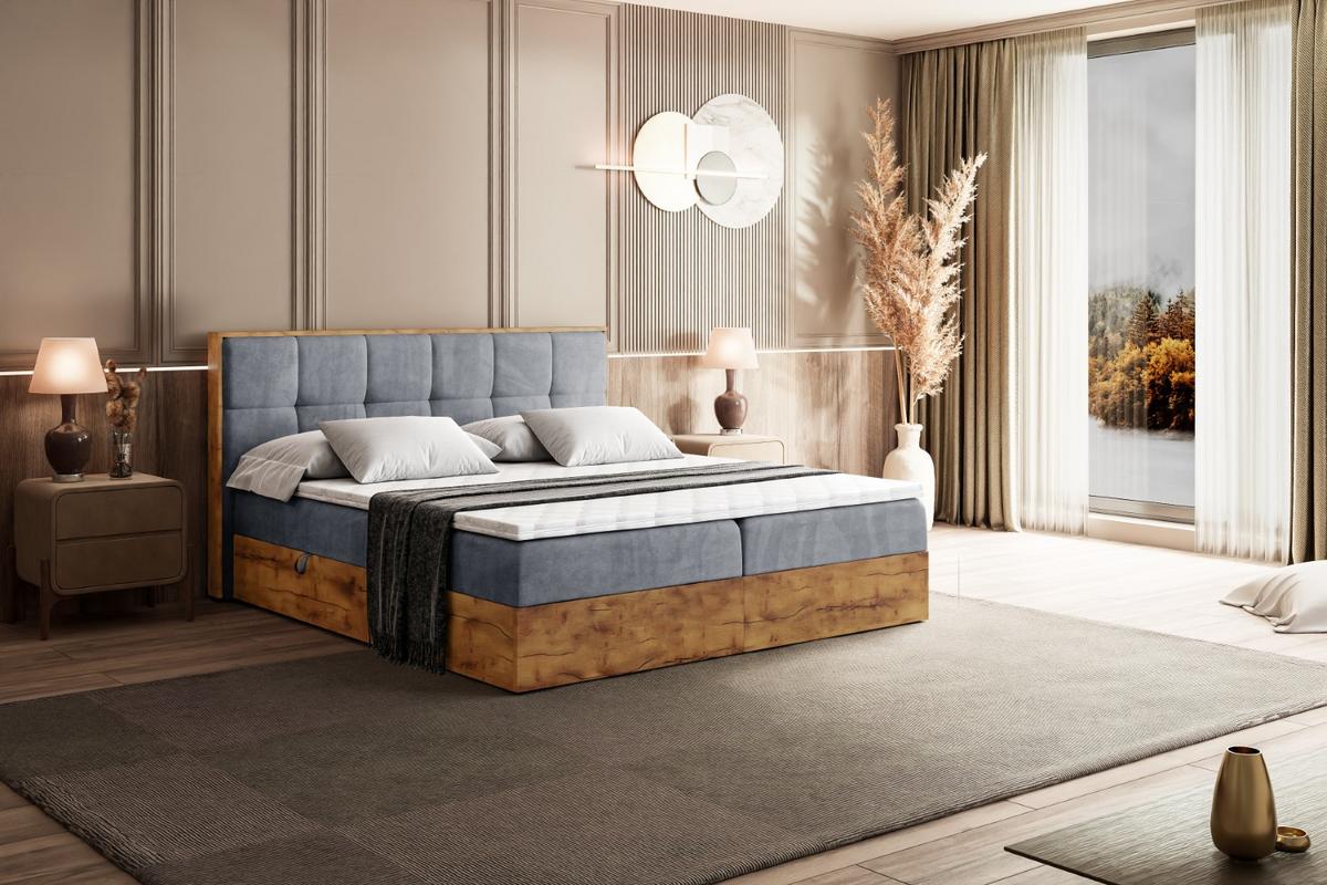 BOXBETT mit Matratze H3 und Lattenrost - LOLLI7 - 140x200 - Hellgrau - Grau, Holzwerkstoff/Kunststoff (140/200cm) - ALTDECOR