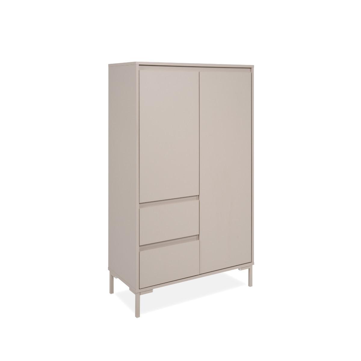 HIGHBOARD 2 Türen und 2 Schubladen, Farbe Kaschmir 40/139/81 cm - Beige, Holzwerkstoff (40/139/81cm) - Calicosy