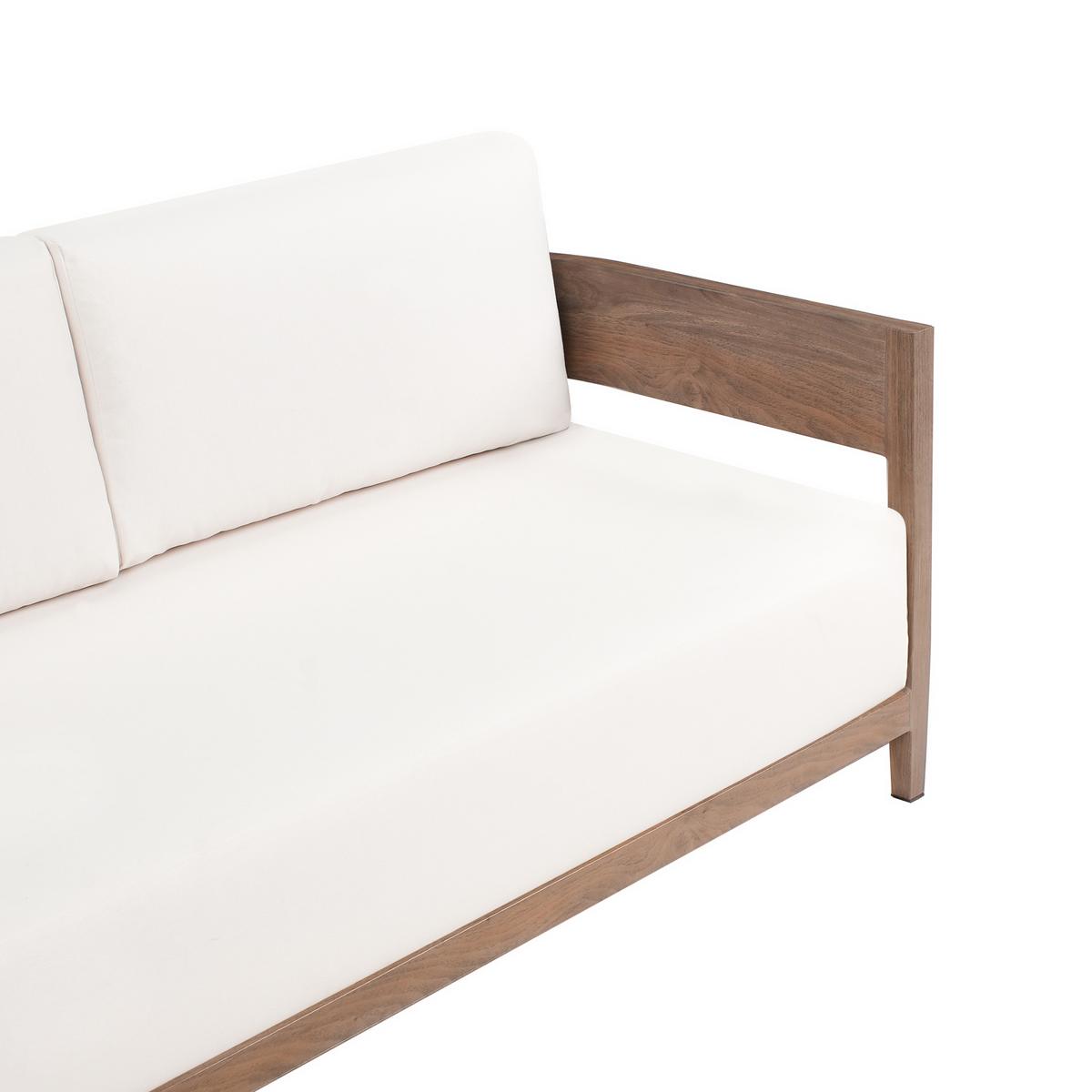 GARTENSOFA mit Tisch 2-Sitzer Metall Braun Sampieri - Beige/Braun, Metall (222/72/71cm) - Beliani