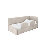 EINZELLBETT Jugendbett mit Bettkasten und Matratze H3/H4, Links - NORY 80x200 Beige - Ecru, Holzwerkstoff/Textil (80/200cm) - ALTDECOR