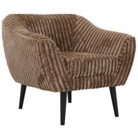 SESSEL PIRS - Braun Cord - Schwarze Beine - Schwarz/Braun, Holzwerkstoff/Textil (80/75/74cm) - MKS
