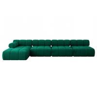 ECKSOFA modulares Sofa Razon-L3 - 380x160x70 cm Dunkelgrün Velours - Dunkelgrün, Holzwerkstoff/Textil (380/160cm) - ALTDECOR