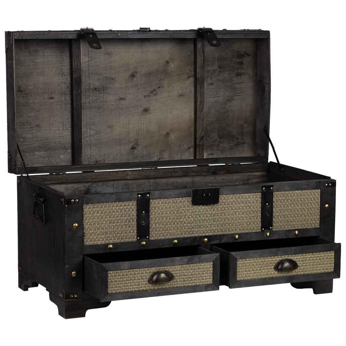 TRUHE aus Holz, braun, 90x45x46cm - Braun, Holzwerkstoff (90/45.5/45cm) - Wanderlust
