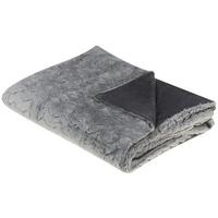 DECKE Hellgrau Saraswati 150/200 cm - Hellgrau, Textil (150/200cm) - Beliani