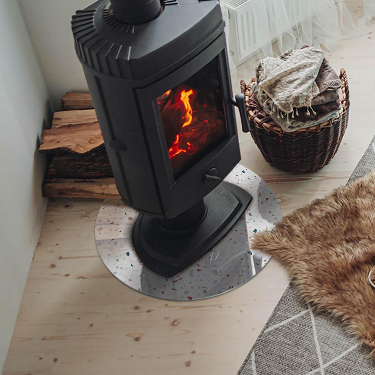 GLASPLATTE für Kamin Ø 50 cm - Weiß, Glas (50/50/0.4cm) - TULUP