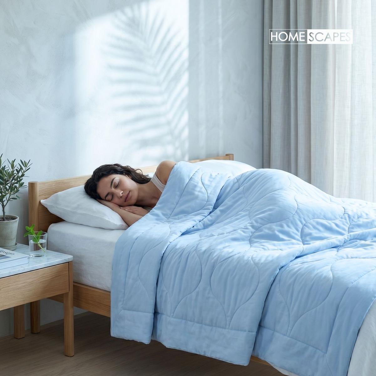 KÜHLDECKE hellblau, 155/220 cm - Hellblau, Textil (155/220cm) - Homescapes