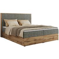 BOXBETT WOOD CLASSIC 160/200 - Grau Strukture - H4 - Grau, Textil (160/200cm) - MKS
