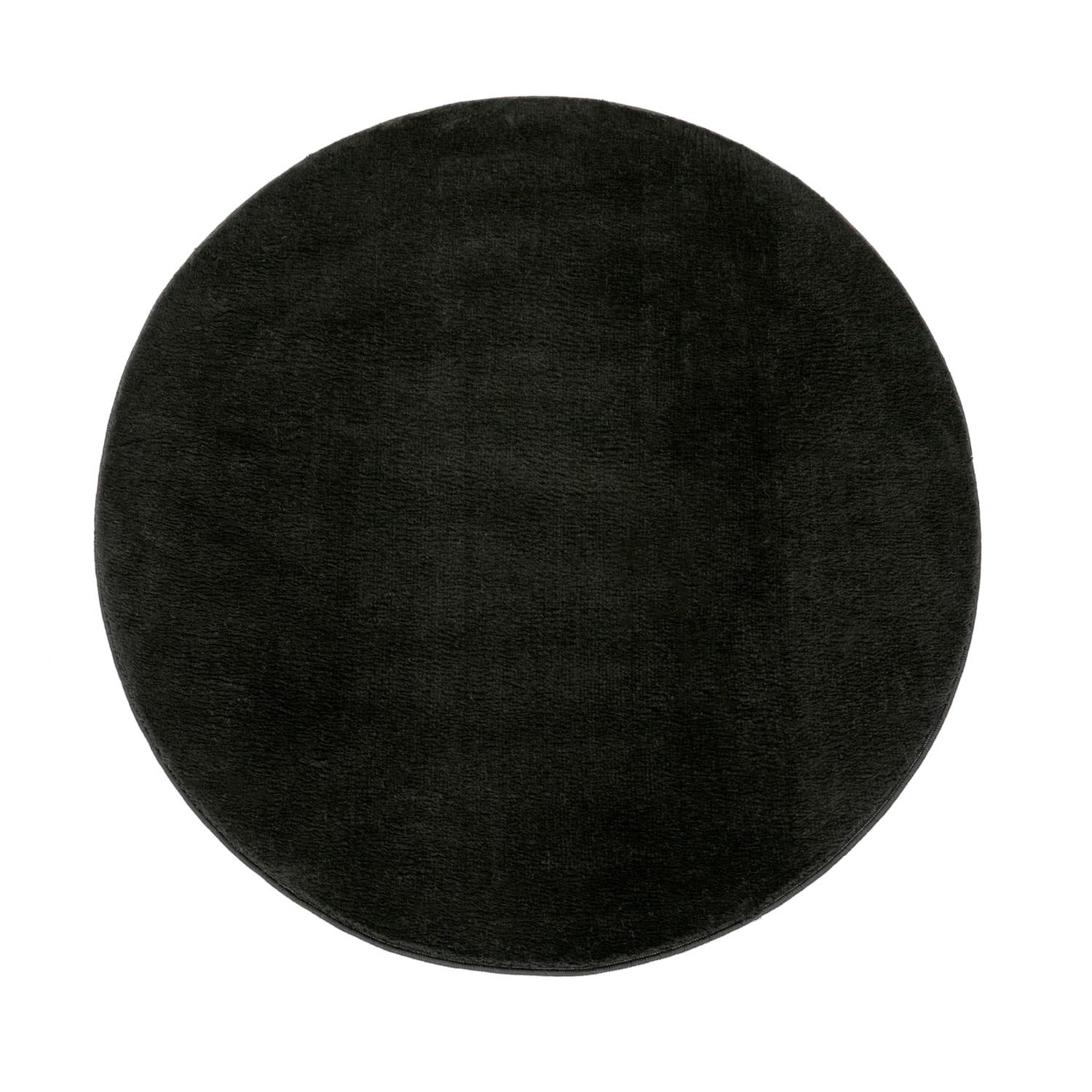 KURZFLORTEPPICH, einfarbig, Schwarz, Ø 160 cm - Schwarz, Textil (160/160cm) - KADIMA DESIGN