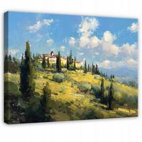 LEINWANDBILD Landschaft Wald Grün 100x70 cm - Multicolor, Holzwerkstoff (100/70cm) - Wallarena