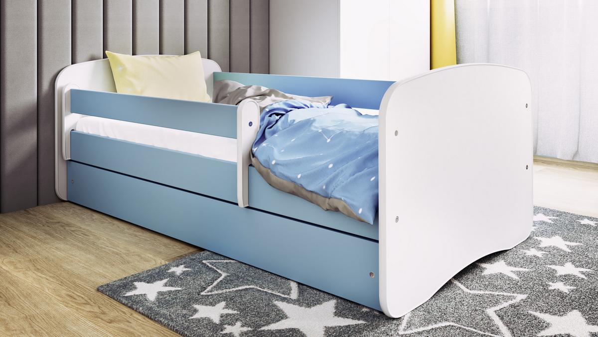 KINDERBETT ohne Muster mit Schublade 160/80 Blau 90/61/164 - Blau, Holzwerkstoff (80/160cm) - RAUMHIRSCH FURNITURE
