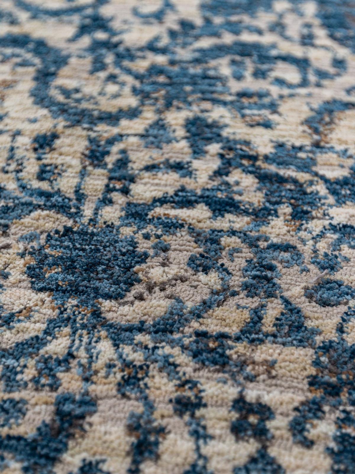 STRUKTURTEPPICH, mit Fransen, ADUR, Medaillon, Blau, 120 x 160 cm - Blau, Textil (120/160cm) - KADIMA DESIGN