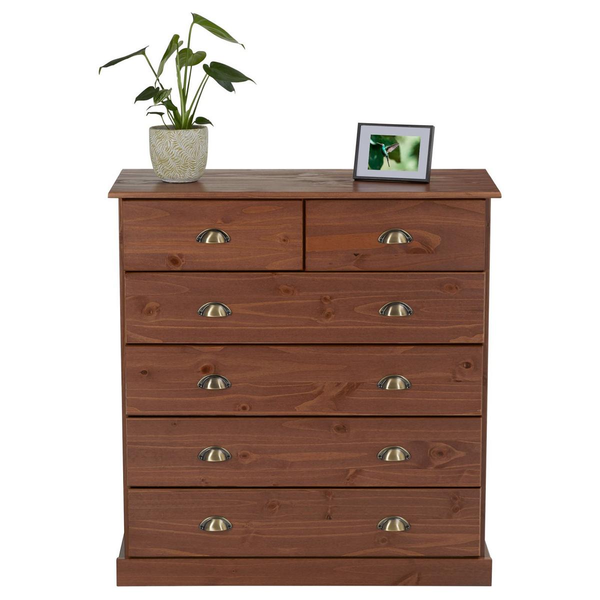 KOMMODE PARIS Kastanie - Kastanienfarben, Holz (91/95/39cm) - IDIMEX