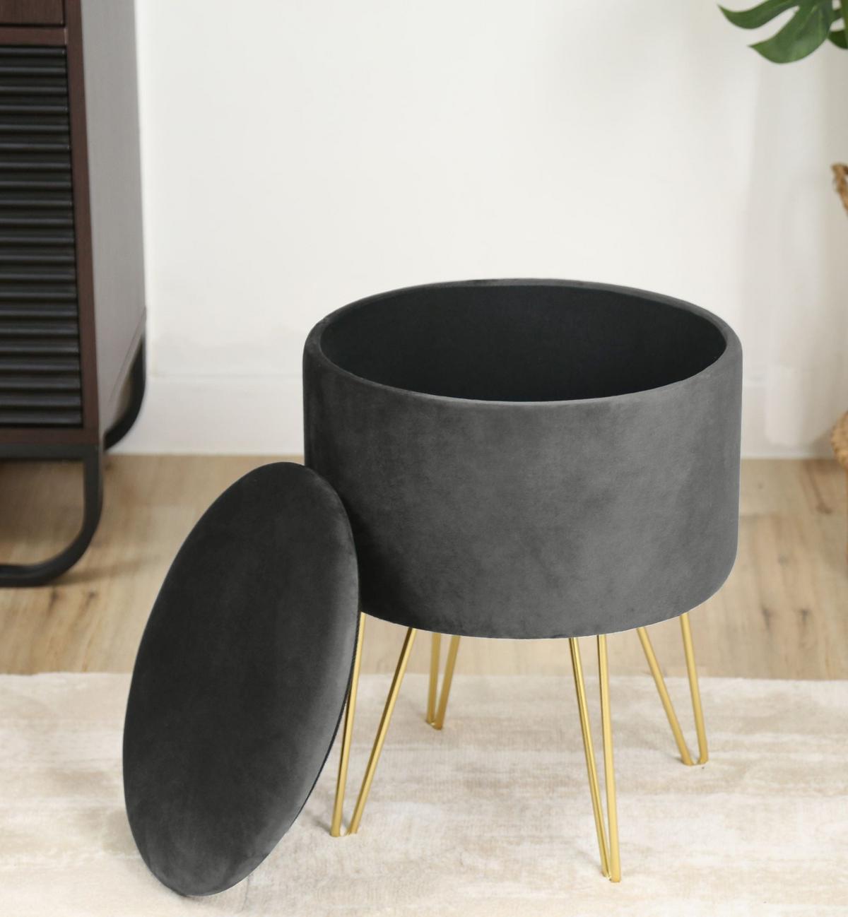 POLSTERHOCKER Grau 35/45/35 - Grau, Textil (35/45/35cm) - RAUMHIRSCH FURNITURE