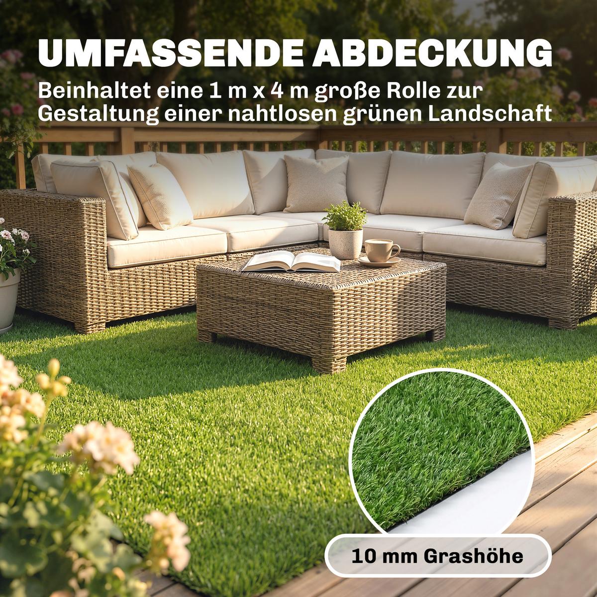 ROLLRASEN PP-BSF-Styrol-Butadien-Latex Grün - Grün, Kunststoff (400/100/2.5cm) - Outsunny