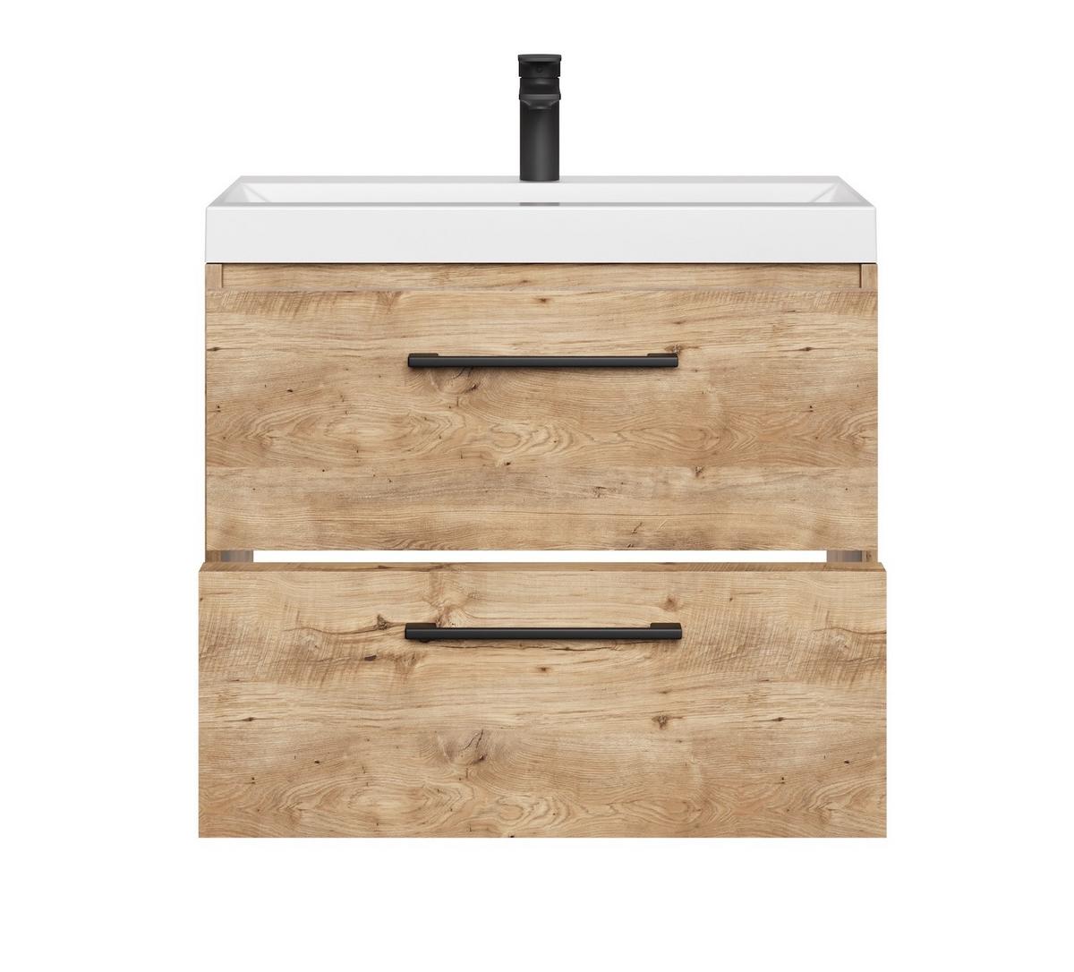 BADMÖBEL-SET Florence 2 Teile Kastanien Eiche - 60 x 35 x 51 cm - Kastanienfarben/Eichefarben, Holz (60/51/35cm) - Badplaats