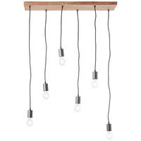 PENDELLEUCHTE Rustik 99542/76 - Schwarz, Holz (25/80/125cm) - Brilliant