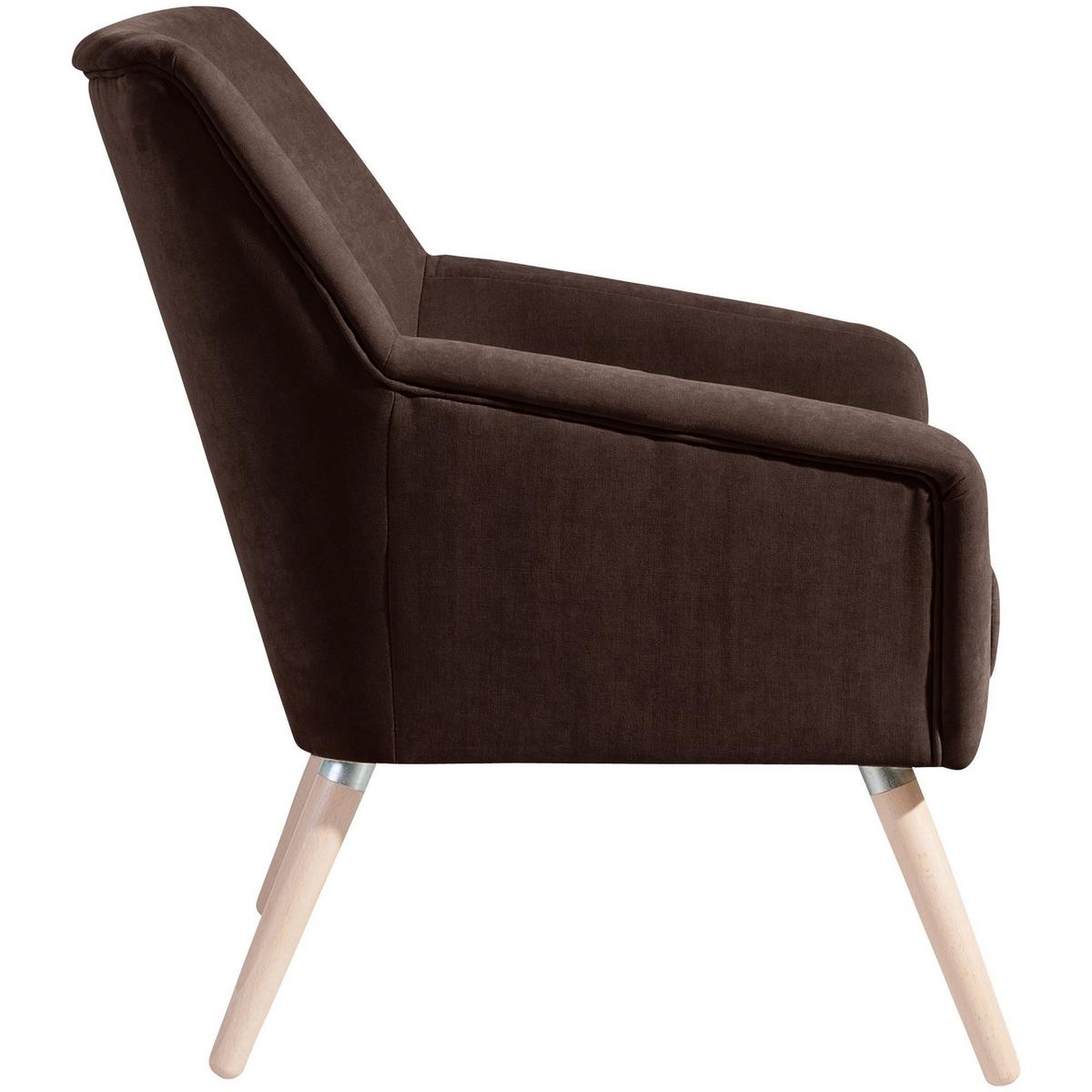 SESSEL Kachka Bezug Veloursstoff Buche natur / braun - Braun, Kunststoff (71/81/67cm) - 58aufmkessel
