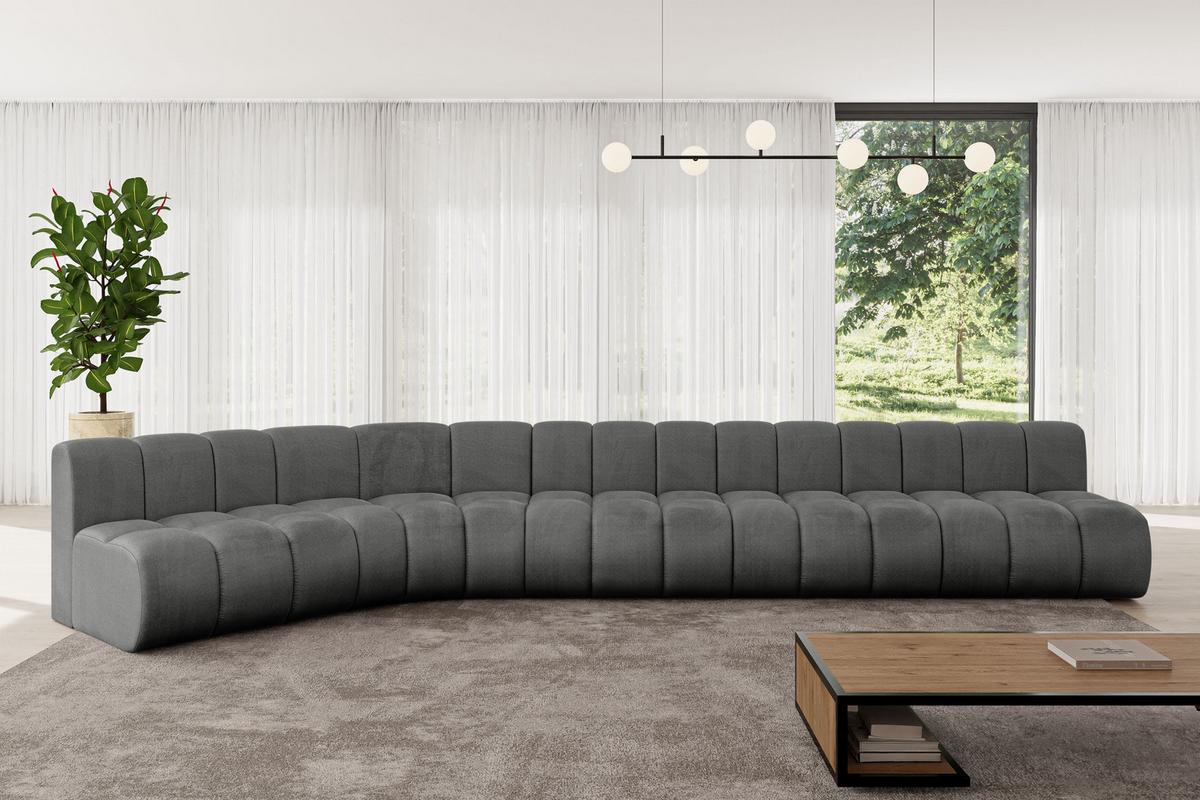 ECKSOFA modulares Sofa Montra-L3 - 472x174x70 cm Dunkelgrau - Dunkelgrau, Holzwerkstoff/Textil (472/174cm) - ALTDECOR