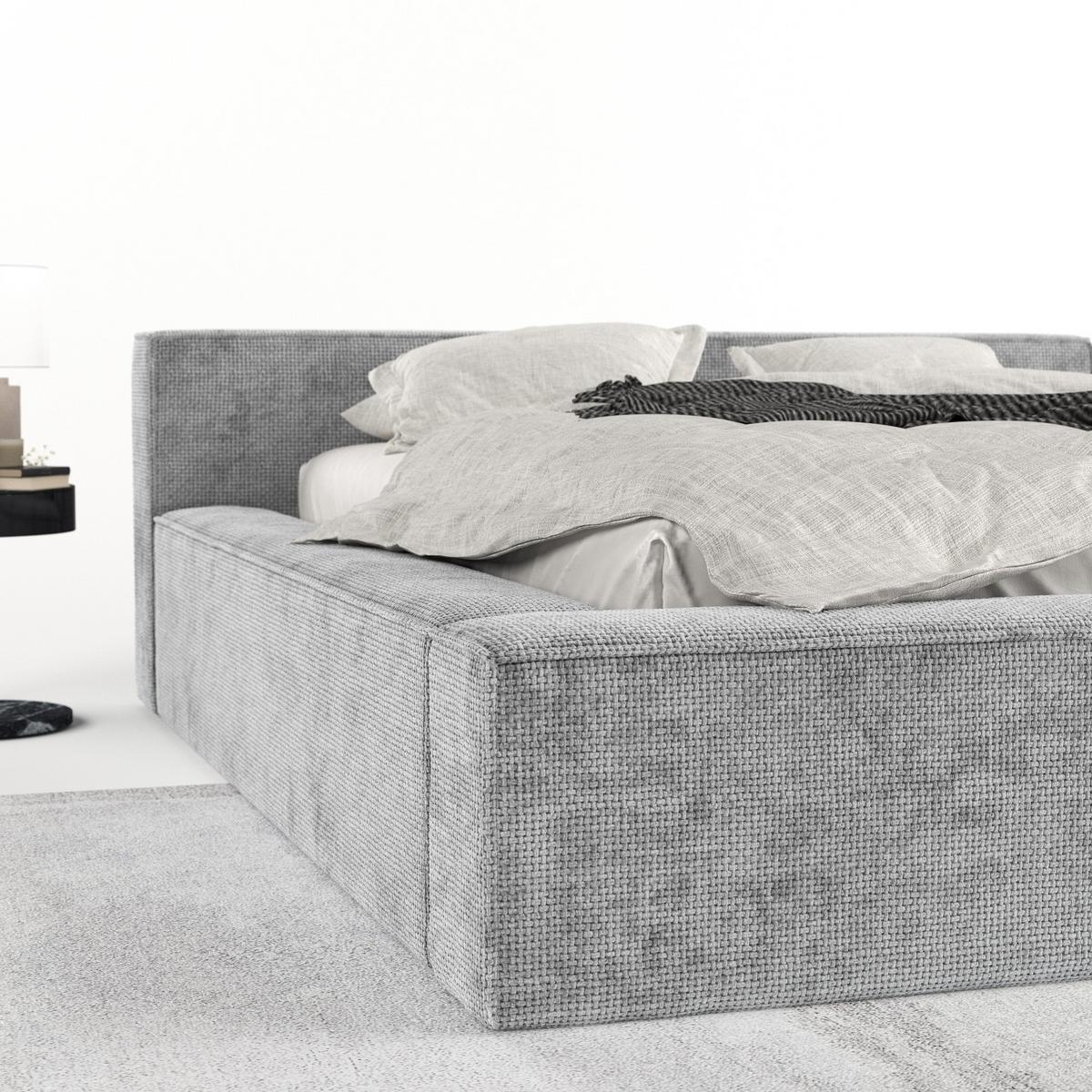 POLSTERBETT Casto mit Stauraum 160/200 cm Hellgrau im Bonita Stoff - Hellgrau/Schwarz, Holz/Holzwerkstoff (160/200cm) - AltaBeds