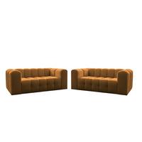 SOFASET Solvie 2-2 In Moly - Orange, Holzwerkstoff/Textil (200/75/106cm) - Fun Möbel