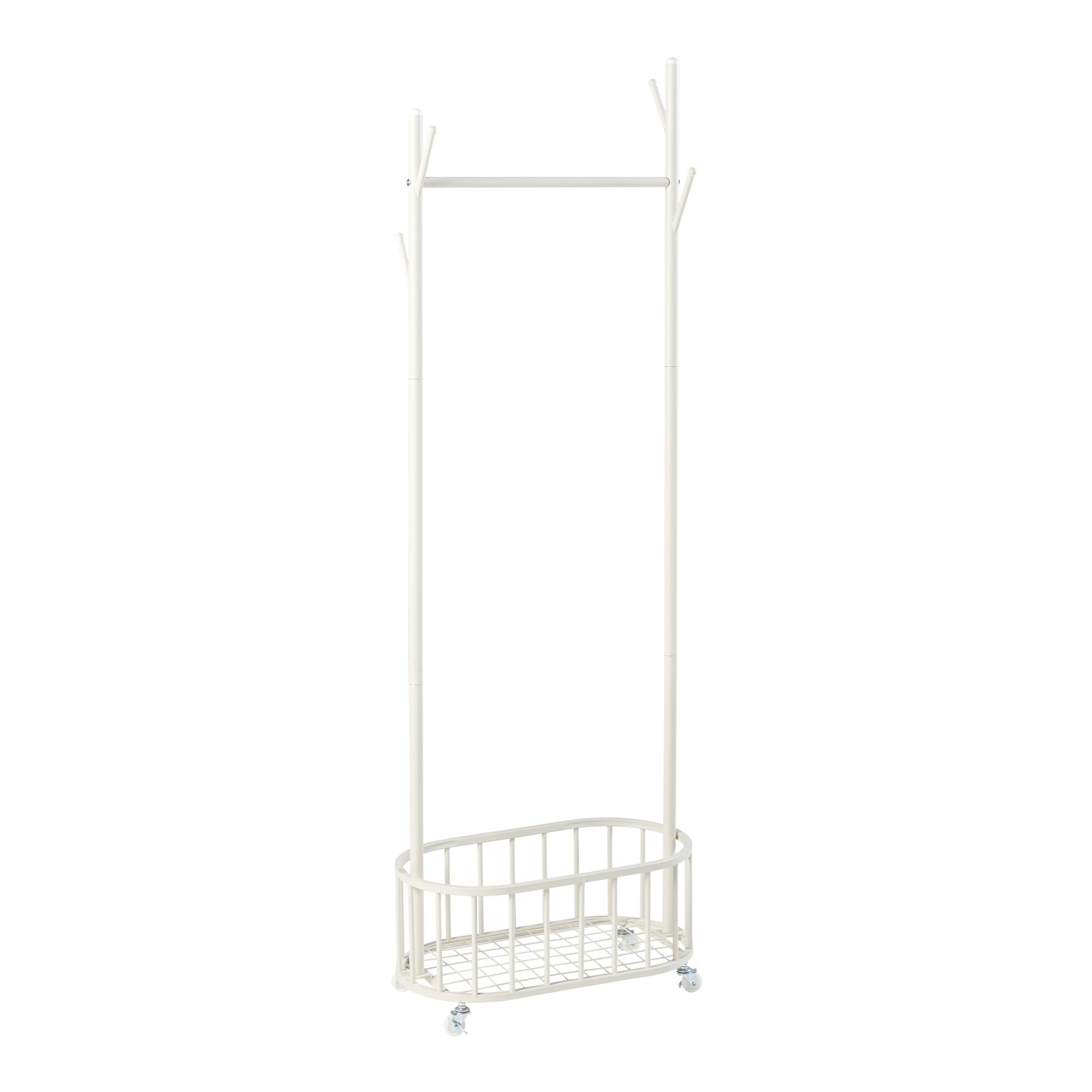 ROLLGARDEROBE Risør - Weiß, Metall (60/175/32cm) - [en.casa]