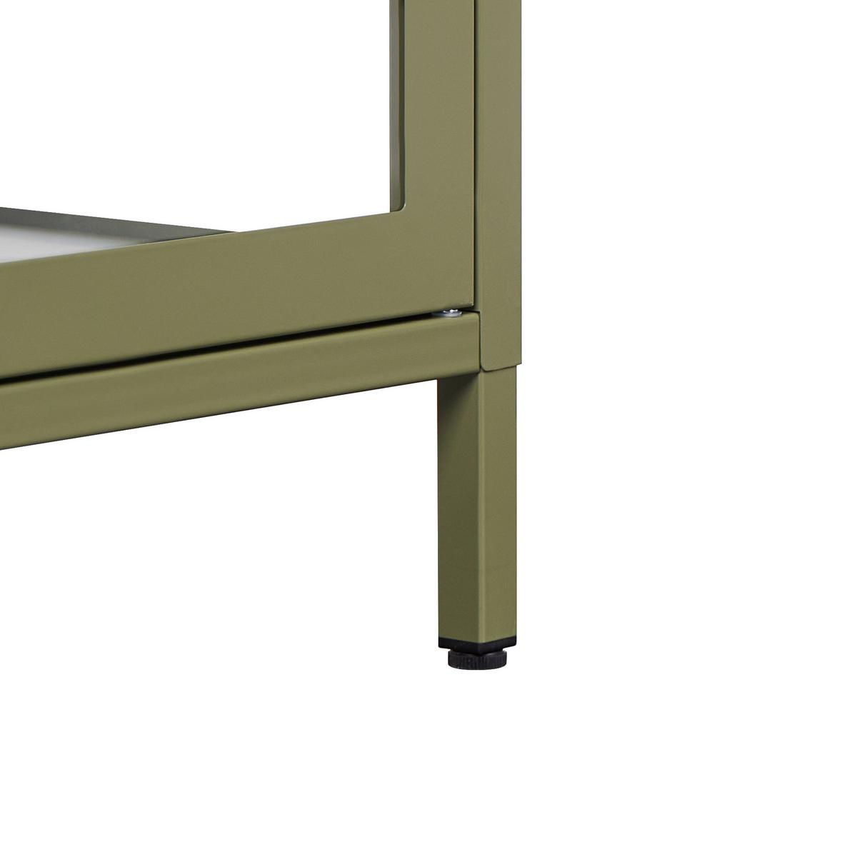 SIDEBOARD mit Glastüren Metall 115 cm Grün Newport - Goldfarben/Grün, Metall (115/64/35cm) - Beliani