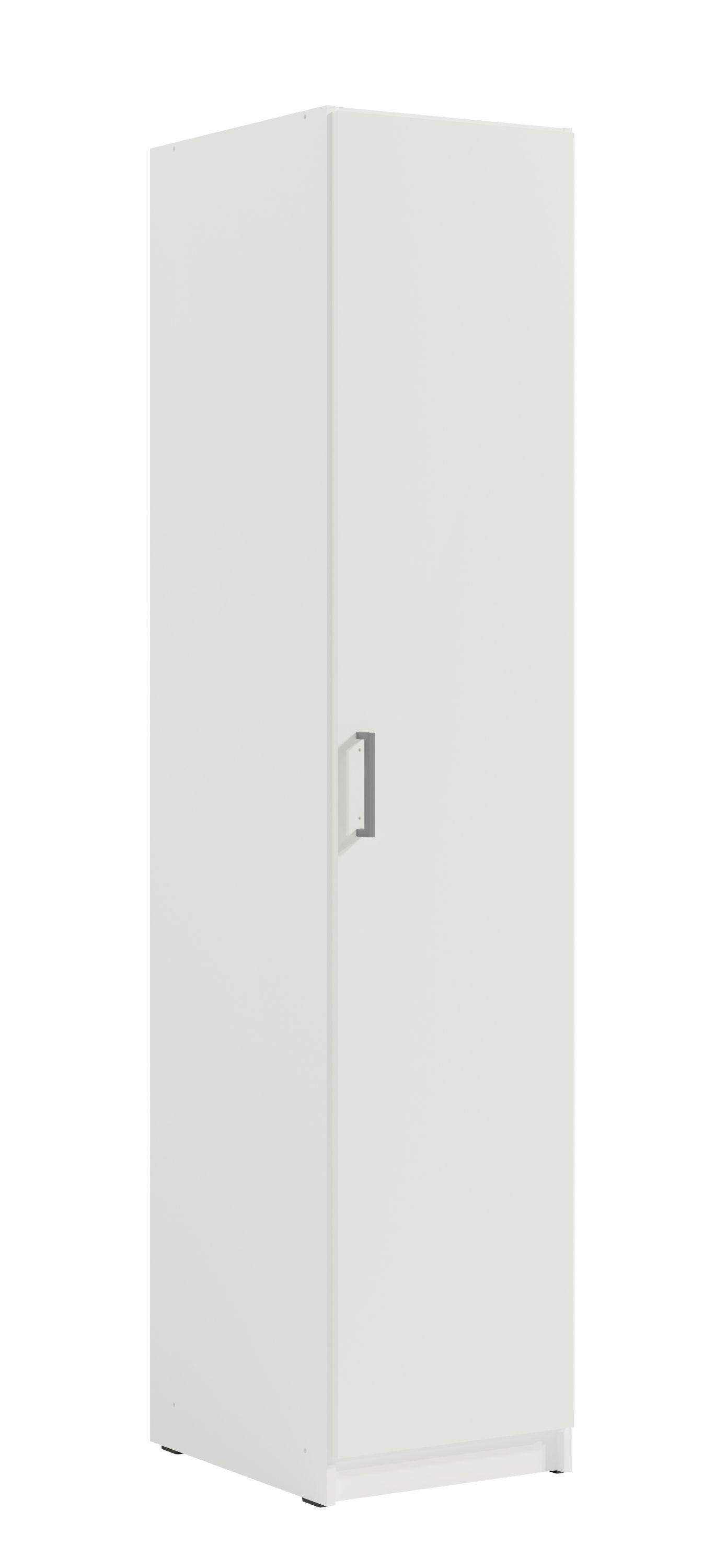 DREHTÜRENSCHRANK RYGEN 46,2/197,5/53,5cm 1-türig Weiß - Weiß, Holzwerkstoff (46.2/197.5/53.5cm) - MASSENO