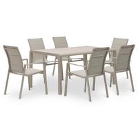 GARTENMÖBEL SET TRAPANI 7er Set champagne - Champagner, Glas/Metall - IDIMEX