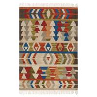 TEPPICH Bunt 140/200 cm Wolle Kelim Kaghsi - Multicolor, Textil (140/200cm) - Beliani