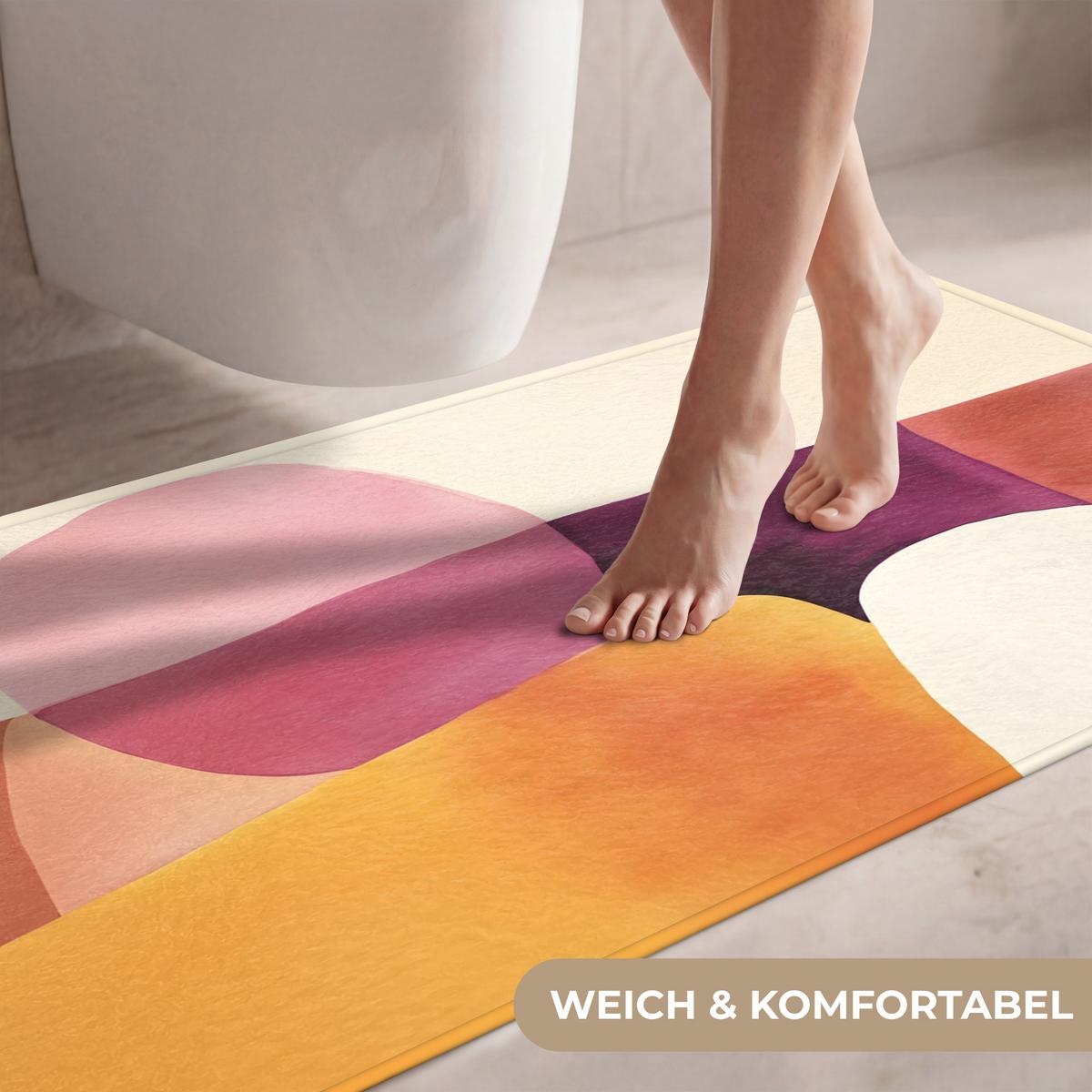 WC-VORLEGER Formen - Abstrakt - Farbenfroh WC Teppich 120x60 cm - Terracotta, Textil (120/1cm) - OnlyWow