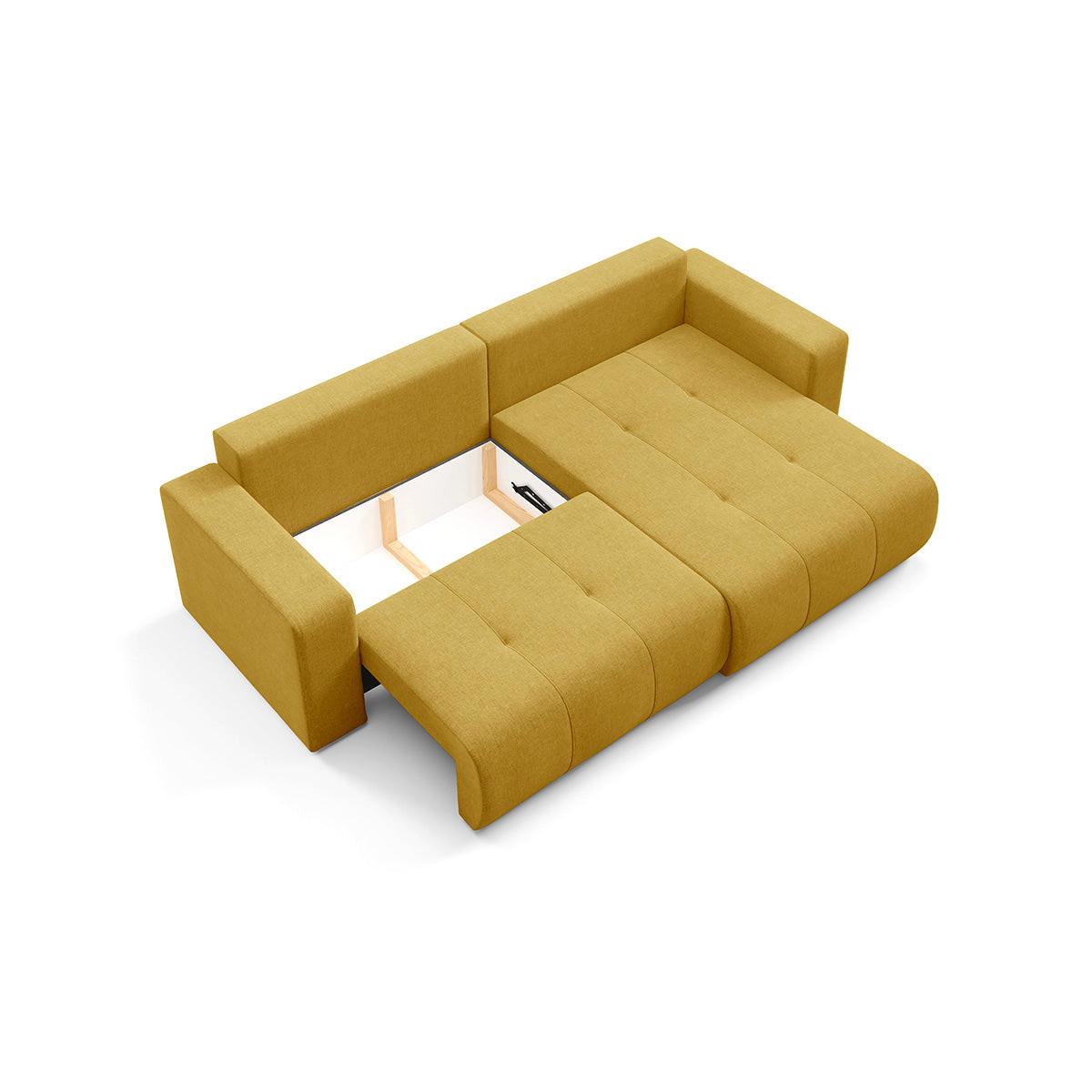 ECKSOFA Giulia 3 Sitzplätze Senfgelb - Gelb, Holz (244/149cm) - Petits-meubles