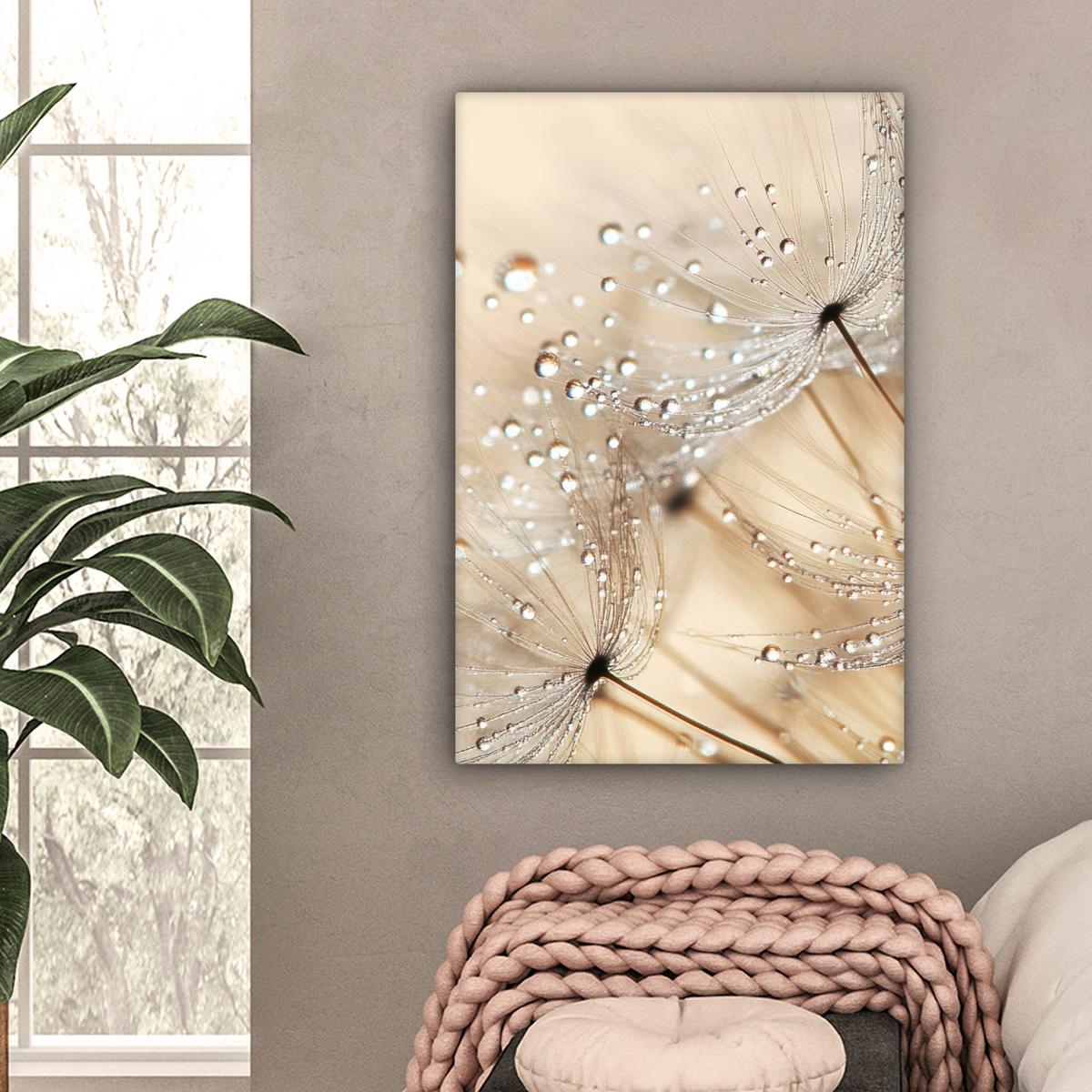 LEINWANDBILD Löwenzahn - Abstrakt - Natur - Beige Wanddeko 40x60 cm - Braun, Textil (40/60cm) - MuchoWow