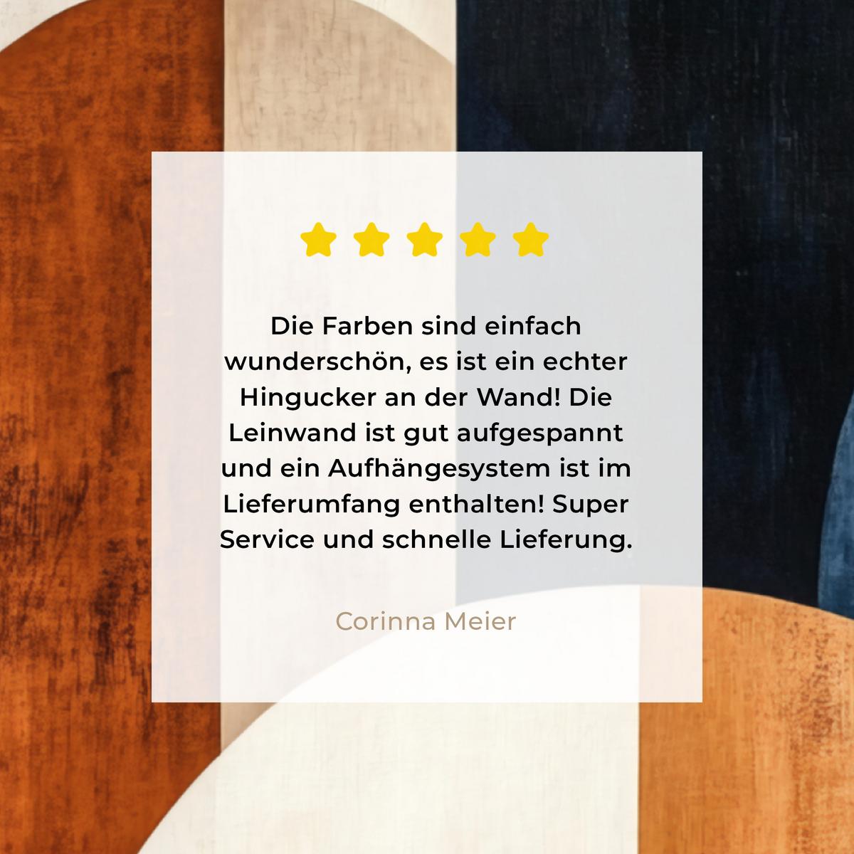 LEINWANDBILD Abstrakt - Formen - Dunkelblau Deko Groß 90x90 cm - Cognac, Textil (90/90cm) - MuchoWow