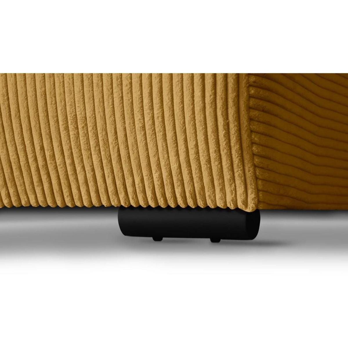 ECKSCHLAFSOFA Benny gelb rechts - Gelb/Schwarz, Kunststoff/Textil (271/185cm) - Beautysofa