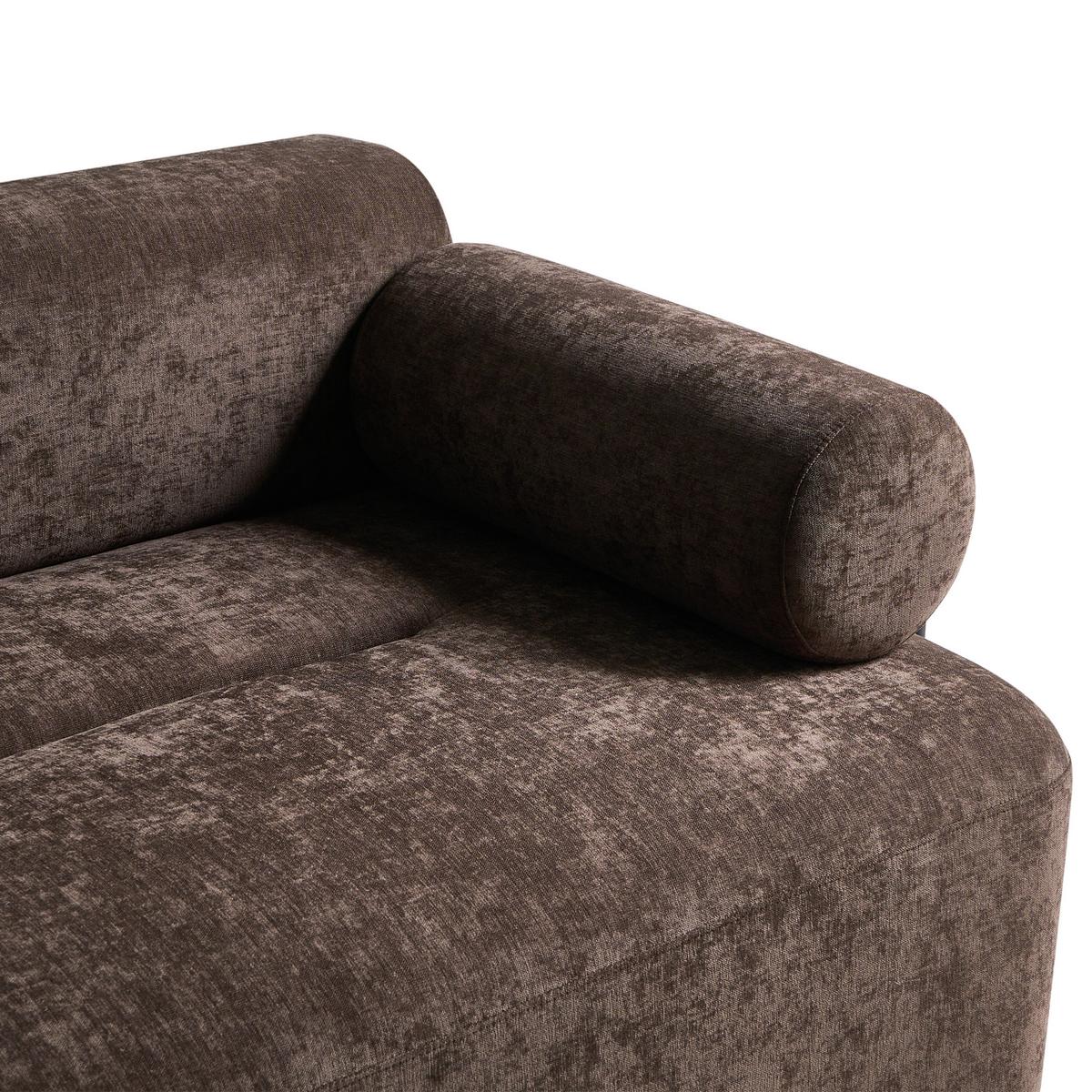 2-SITZER-SOFA Chenillegewebe Dunkelbraun Elva - Dunkelbraun, Textil (170/74/100cm) - Beliani