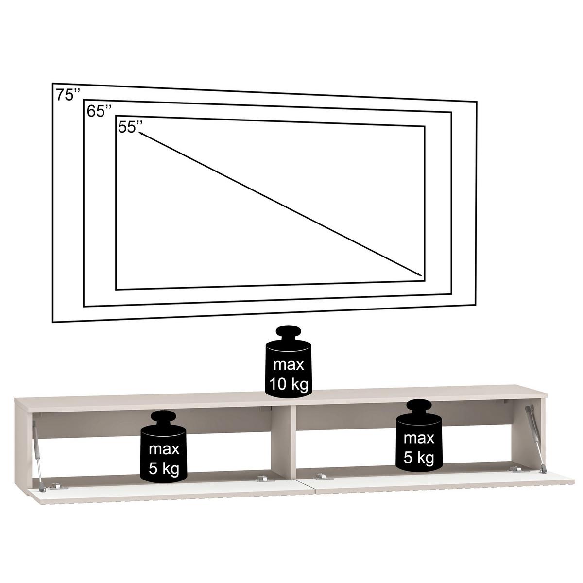 TV-LOWBOARD Caletto 180 cm - Kaschmir, Holzwerkstoff (180/29/32cm) - Selsey