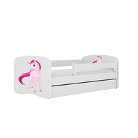 KINDERBETT Einhorn mit Schublade und Matratze 160/80 - Weiß, Holzwerkstoff (80/160cm) - RAUMHIRSCH FURNITURE
