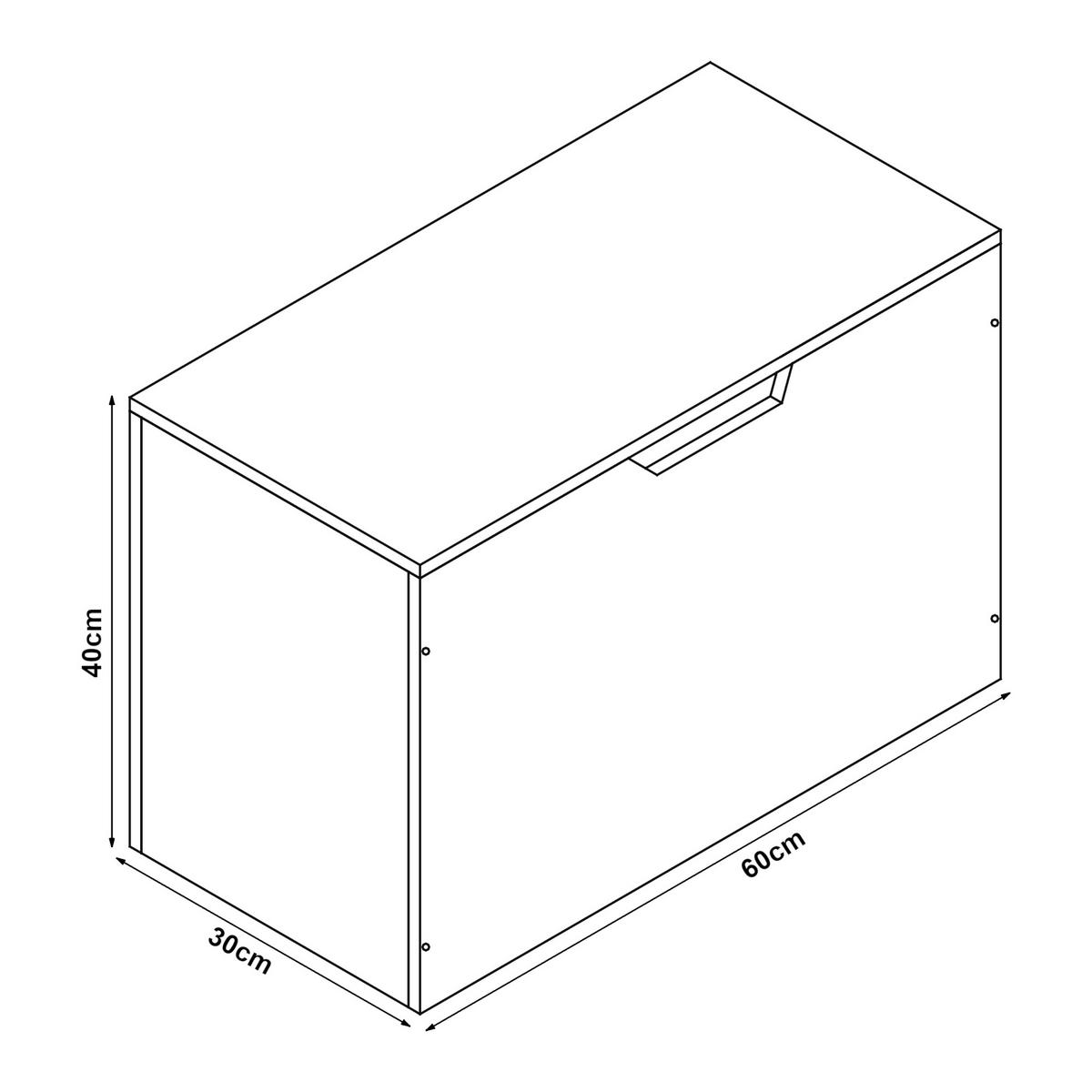 SPIELZEUGKISTE Oleiros - Gelb/Weiß, Holzwerkstoff (60/30cm) - [en.casa]