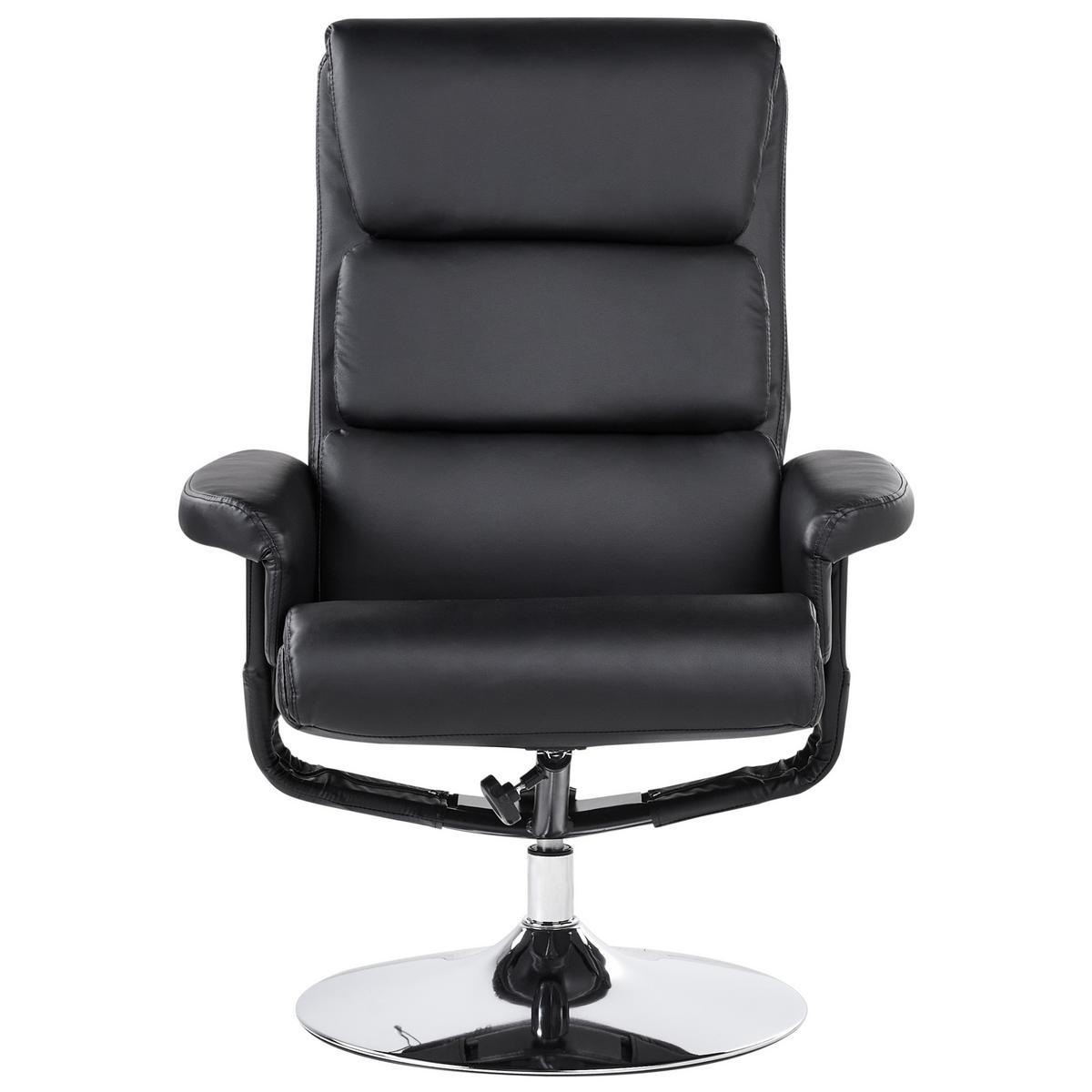 MASSAGESTUHL mit Fußstütze Kunstleder Schwarz Legend - Schwarz, Kunststoff (76/100/78cm) - Beliani