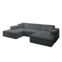 WOHNLANDSCHAFT IREA-U1-v3 - 301x165x77 cm Duneklgrau - Dunkelgrau, Holzwerkstoff/Textil (301/77/165cm) - ALTDECOR