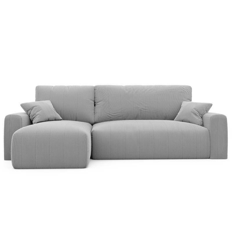 ECKSOFA JOBO mit Schlaffunktion und Bettkasten Hellgrau - Grau, Holzwerkstoff/Textil (250/90cm) - Idohome