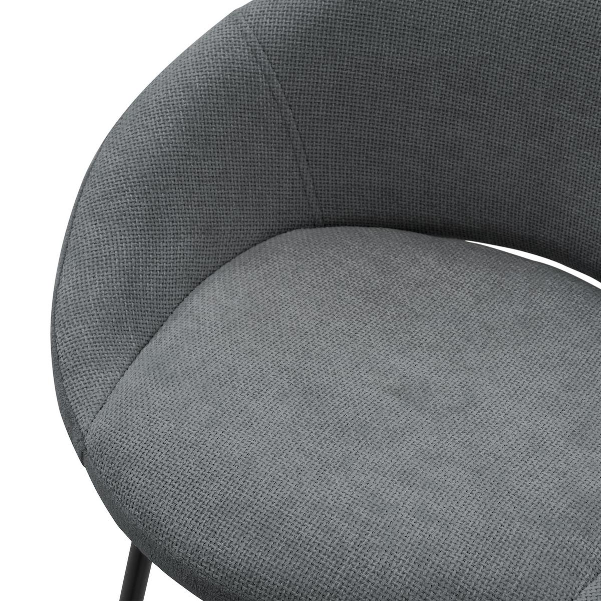 BARHOCKER 2er Set Anthrazit mit Stoffbezug - Anthrazit/Schwarz, Metall (56/94/50cm) - ML-DESIGN