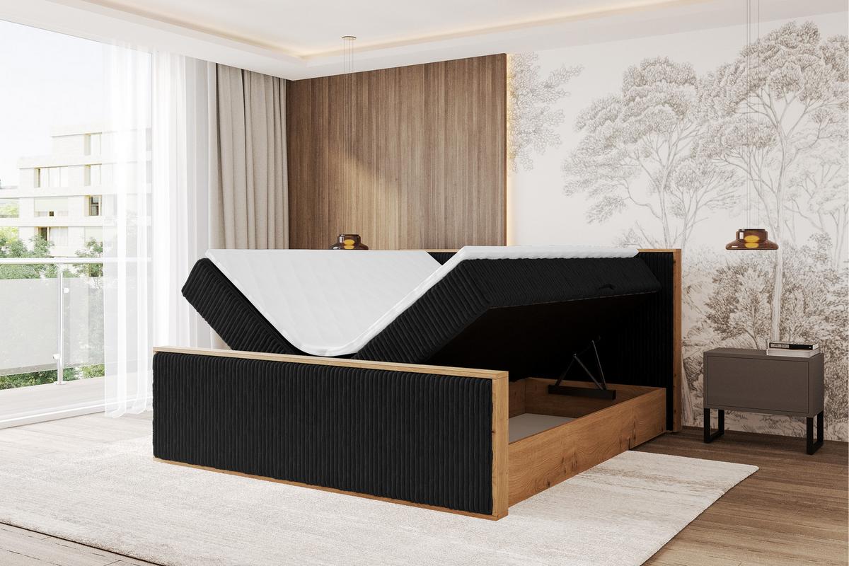 BOXBETT LOLLI9 -Z 120x200 - H4 Schwarz - Schwarz, Holzwerkstoff (120/200cm) - ALTDECOR