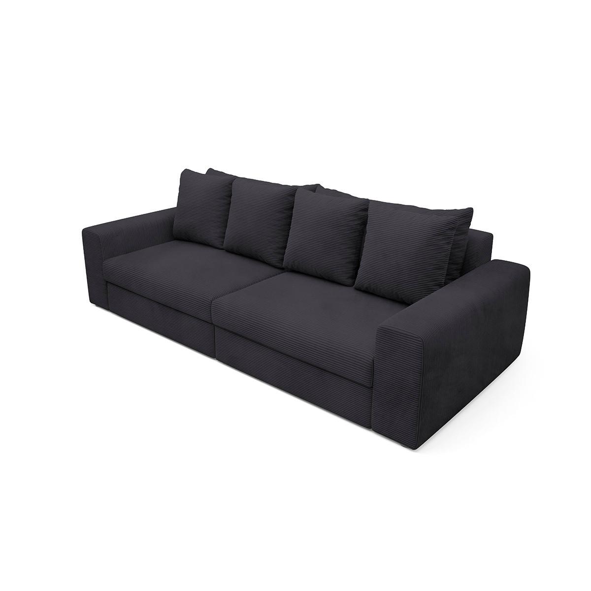 SOFA Paola 3 Sitzplätze Schwarz - Schwarz, Holz (272/86/120cm) - Petits-meubles