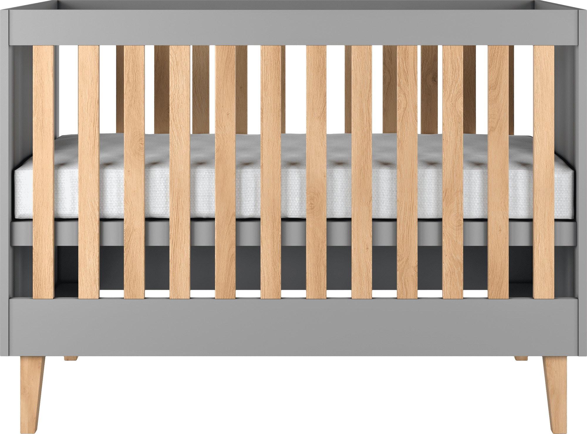 GITTERBETT Nesto Höhenverstellbar 60/120 cm Grau - Hellbraun/Grau, Holz/Holzwerkstoff (60/120cm) - WFL GROUP