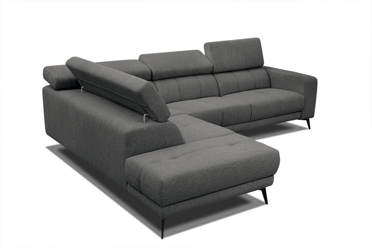 ECKSOFA MORELLO 5-Sitzer, dunkelgrau - Dunkelgrau/Schwarz, Holzwerkstoff/Textil (158/269cm) - Wozimo