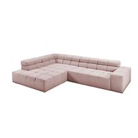 ECKSOFA NEVADA Pink Cord - Schwarz/Rosa, Kunststoff/Textil (319/215cm) - KAWOLA