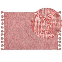 KURZFLOR-TEPPICH Nigde 230/160 cm - Rot, Textil (160/230cm) - Beliani