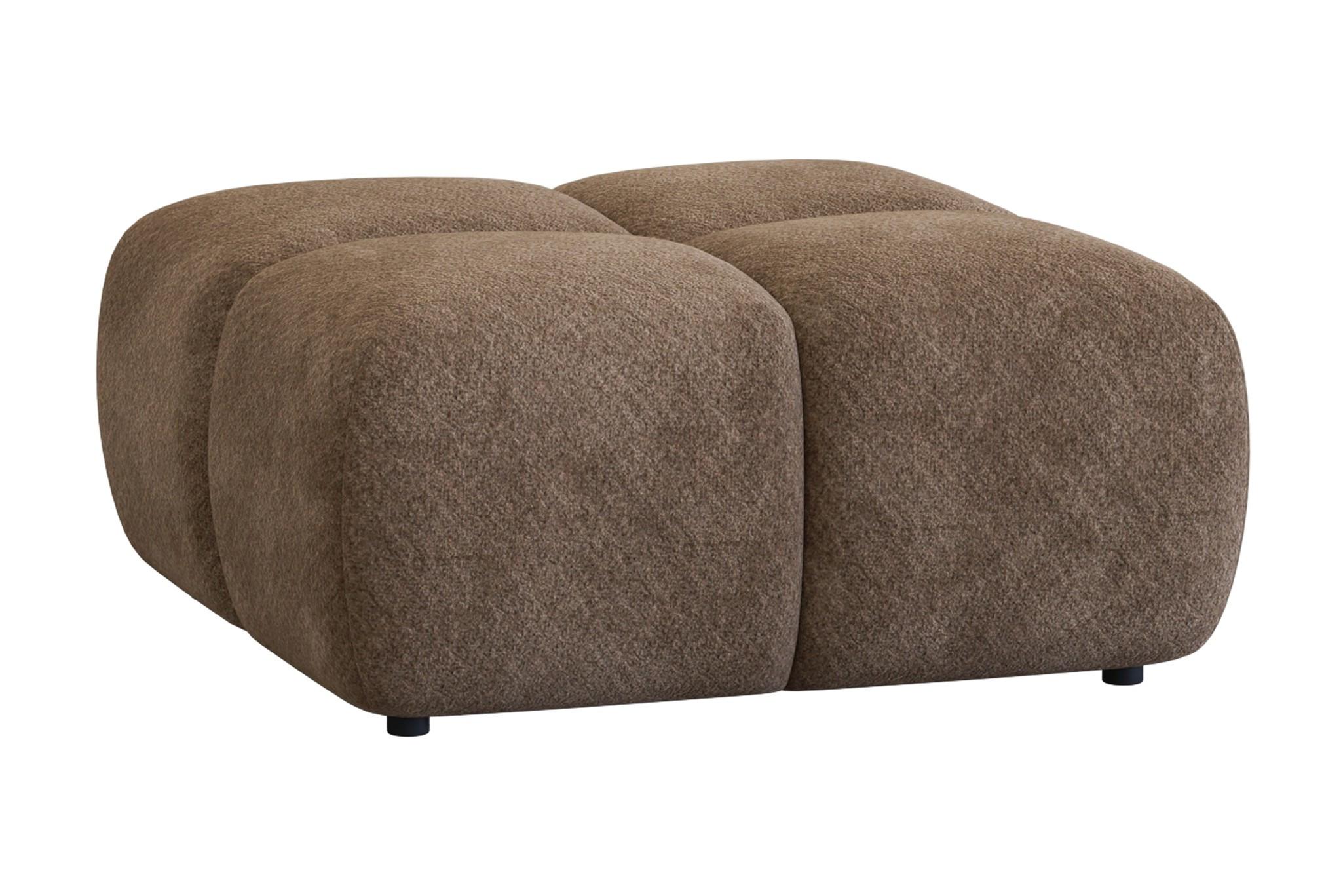 POLSTERHOCKER Vega - Braun, Holzwerkstoff/Textil (90/45/90cm) - Fun Möbel